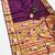 wine banarasi silk blend saree with paithani weaved pallu and blouse