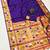 blue banarasi silk blend saree with paithani weaved pallu and blouse