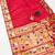 red banarasi silk blend saree with paithani weaved pallu and blouse