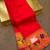 red banarasi silk blend saree with paithani weaved pallu and blouse