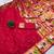 red banarasi silk blend saree with paithani weaved pallu and blouse