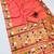 orange banarasi silk blend saree with paithani weaved pallu and blouse