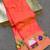 orange banarasi silk blend saree with paithani weaved pallu and blouse