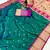 rama green banarasi silk blend saree with paithani weaved pallu and blouse