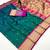 rama green banarasi silk blend saree with paithani weaved pallu and blouse
