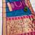 teal blue banarasi silk blend saree with paithani weaved pallu and blouse