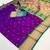wine banarasi silk blend saree with paithani weaved pallu and blouse
