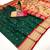 green banarasi silk blend saree with paithani weaved pallu and blouse