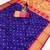 blue banarasi silk blend saree with paithani weaved pallu and blouse