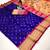 blue banarasi silk blend saree with paithani weaved pallu and blouse