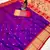 wine banarasi silk blend saree with paithani weaved pallu and blouse