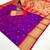 wine banarasi silk blend saree with paithani weaved pallu and blouse
