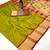 lemon yellow banarasi silk blend saree with paithani weaved pallu and blouse
