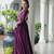 Wine rayon kutchi gamthi work navratri gown