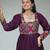 Wine rayon kutchi gamthi work navratri gown