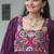 Wine rayon kutchi gamthi work navratri gown