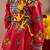 Cotton blend woven full sleeves navratri theme banjara embroidered kediya with coordinating dhoti set - red