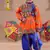 Cotton blend woven full sleeves navratri theme banjara embroidered kediya with coordinating dhoti set - orange