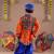 Cotton blend woven full sleeves navratri theme banjara embroidered kediya with coordinating dhoti set - orange