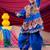 Cotton blend woven full sleeves navratri theme banjara embroidered kediya with coordinating dhoti set - blue