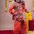 Cotton blend woven full sleeves navratri theme banjara embroidered kediya with coordinating dhoti set - orange