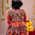 Cotton blend woven full sleeves navratri theme banjara embroidered kediya with coordinating dhoti set - orange