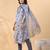 women's grey rayon blend geometric straight kurta set