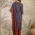 women's navy blue rayon ethnic motifs straight kurta set