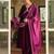 women's purple velvet zari embroidered a-line kurta set