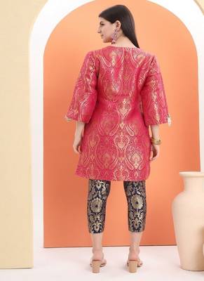 Pink  cotton printed  kurta set 2