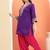 Purple cotton embroidered  kurta set