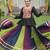 Black Kutchi Work Peplum Top With Rayon Anarkali Multi Flared Lehenga