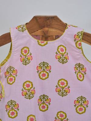 Pink  cotton printed  sharara set 3