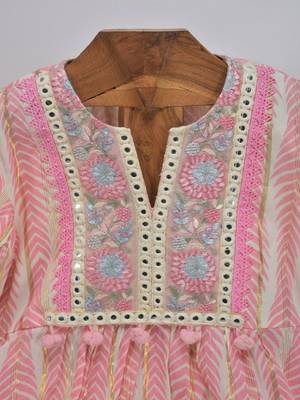 Pink  cotton plain  sharara set 2