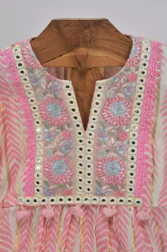 Pink  cotton plain  sharara set