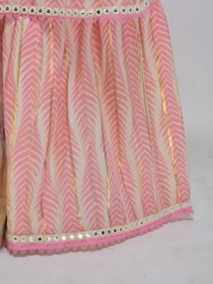 Pink  cotton plain  sharara set 4