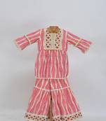 Pink  cotton plain  sharara set