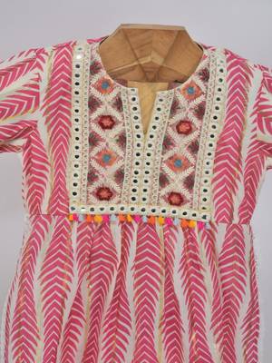 Pink  cotton plain  sharara set 2