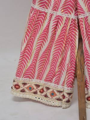 Pink  cotton plain  sharara set 3