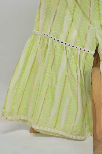 Green cotton plain  sharara set
