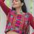 Maroon Roman Kutchi Work Peplum Top With Anarkali Flared Lehenga