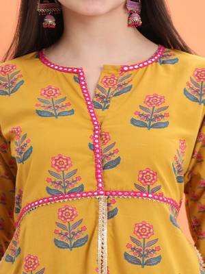 Yellow  cotton printed  sharara set 3
