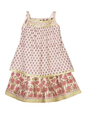 White cotton printed  co ord set 1