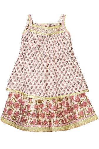 White cotton printed  co ord set