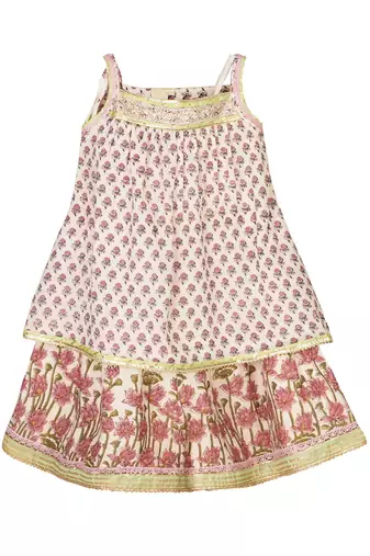 White cotton printed  co ord set