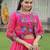 Pink Roman Kutchi Work Peplum Top With Anarkali Flared Lehenga