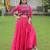 Pink Roman Kutchi Work Peplum Top With Anarkali Flared Lehenga