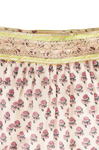 White cotton printed  co ord set