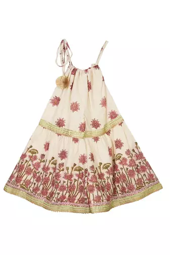 White cotton printed  co ord set