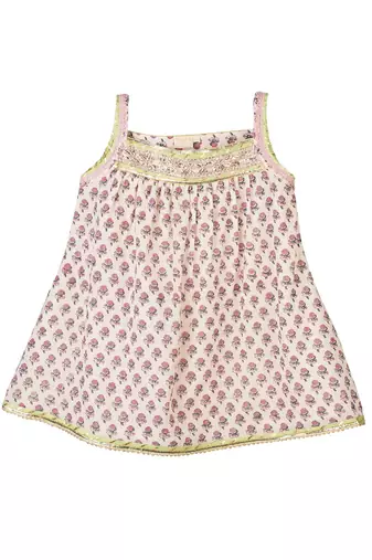 White cotton printed  co ord set